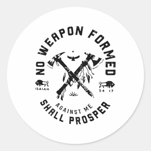 Sticker Rond Aucune Arme Formée Contre Moi Ne Prospère _1 (Devant)