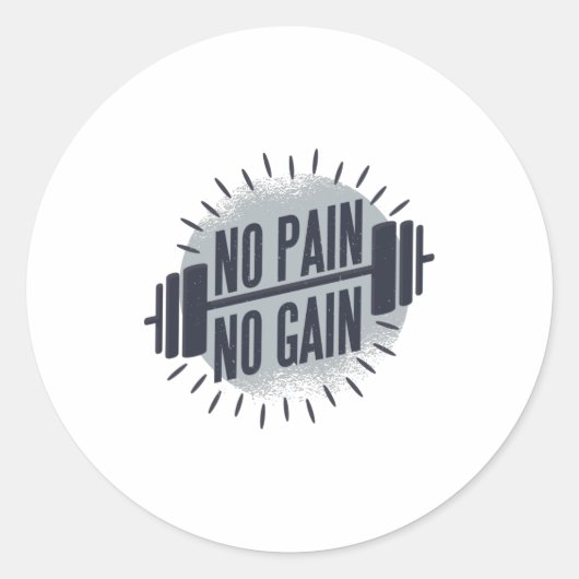 Sticker Rond Aucune douleur aucun gain (Devant)