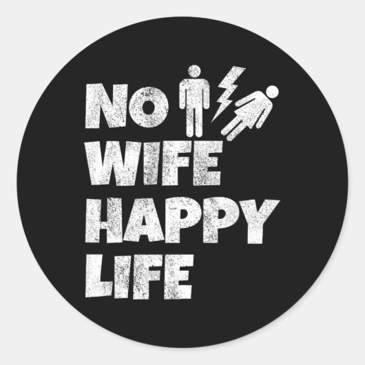 Sticker Rond Aucune Femme Bonne Vie Femme Mariage Mariage Maria (Devant)