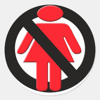 Sticker Rond Aucune fille autorisée
