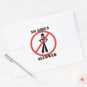 Sticker Rond Aucune fille autorisée (Enveloppe)