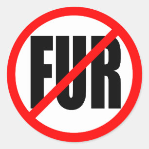 STICKER ROND "AUCUNE FOURRURE"