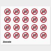 Sticker Rond Aucune IA autorisée (Feuille)