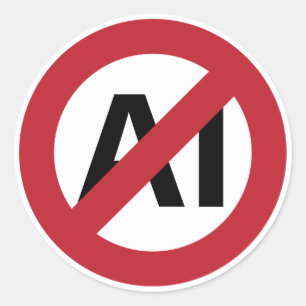 Sticker Rond Aucune IA autorisée