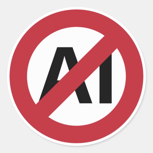 Sticker Rond Aucune IA autorisée (Devant)