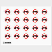 STICKER ROND AUCUNE MUSTACHE - ANTI-MUSTACHE - DÉSACTIVEZ CELA (Feuille)