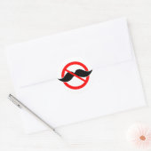 STICKER ROND AUCUNE MUSTACHE - ANTI-MUSTACHE - DÉSACTIVEZ CELA (Enveloppe)