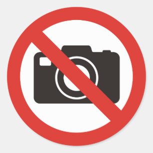 Sticker Rond Aucune photo autorisée