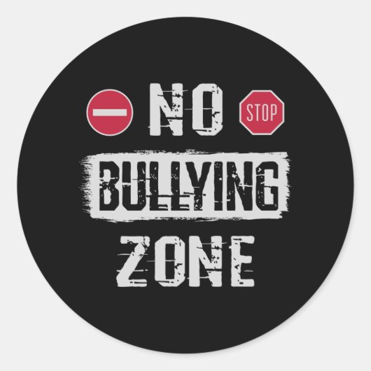 Sticker Rond Aucune zone d'intimidation (Devant)