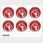 Sticker Rond Aucuns autocollants, rouge et blanc de (Feuille)