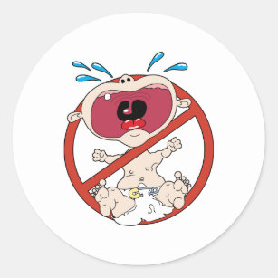 Sticker Rond Aucuns bébés de cri
