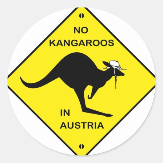 Sticker Rond Aucuns kangourous en Autriche ! (Devant)