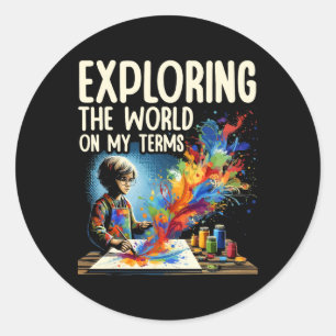 Sticker Rond Audhd Autisme Adhd Spectre Autiste Neurodiversité