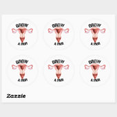 Sticker Rond Augmenter une paire d'ovaires (Feuille)