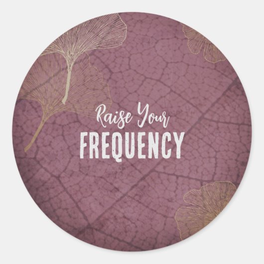 Sticker Rond Augmentez votre devis de fréquence sur les Feuille (Devant)