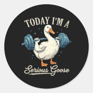 Sticker Rond Aujourd'hui, je suis une grosse oie drôle de poids