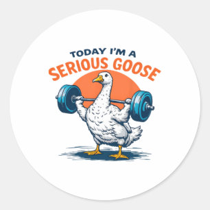 Sticker Rond Aujourd'hui, je suis une grosse oie Tee Funny Body
