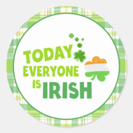 Sticker Rond Aujourd'hui, tout le monde est Shamrock irlandais