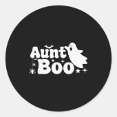 Sticker Rond Aunt Boo Funny Ghost Halloween Family Matching (Devant)