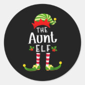 Sticker Rond Aunt Christmas Elf Matching Pajama X-mas Party (Devant)