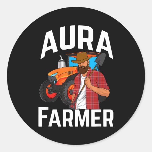 Sticker Rond Aura Farmer Funny Meme  (Devant)