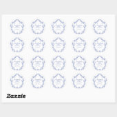 Sticker Rond AURELIA Chinoiserie Something Blue Baby Shower Mar (Feuille)