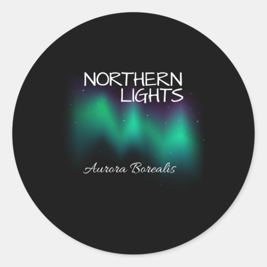 Sticker Rond aurora boréale (Devant)