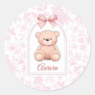 Sticker Rond Aurora Conception personnalisée d'ours en peluch