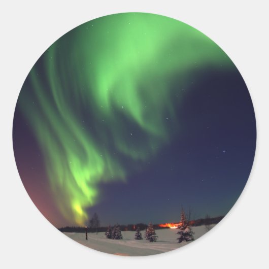 Sticker Rond aurores boréales au lac Bear (Devant)
