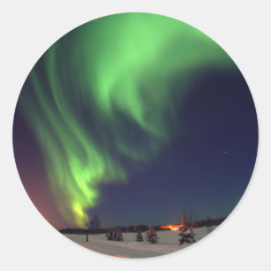Sticker Rond aurores boréales au lac Bear