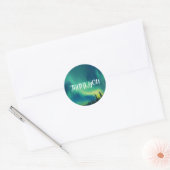 Sticker Rond aurores boréales Aurora Borealis Mariage de ciel n (Enveloppe)