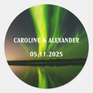 Sticker Rond aurores boréales Aurora Borealis Mariage de ciel n