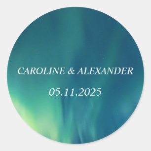 Sticker Rond aurores boréales Aurora Borealis Mariage de ciel n