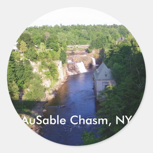 Sticker Rond AuSable Chasm, NY (Devant)