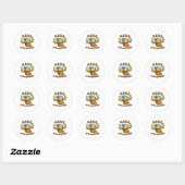 Sticker Rond Aussi Lent Que Possible - Joli Sloth ASAP Classic (Feuille)