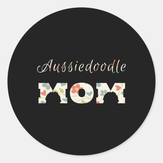 Sticker Rond Aussiedoodle Maman Aussiedoodle Maman Pour (Devant)