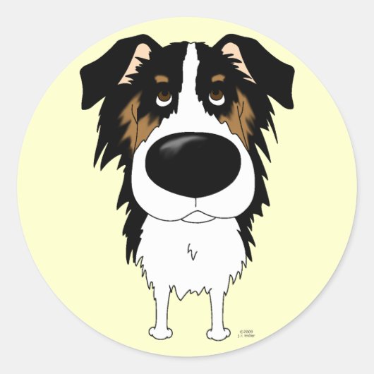 Sticker Rond Aussies - Gros nez et cul (Devant)