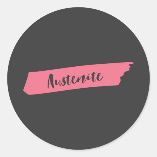 Sticker Rond Austenite de pinceau rose (Devant)