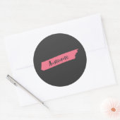 Sticker Rond Austenite de pinceau rose (Enveloppe)