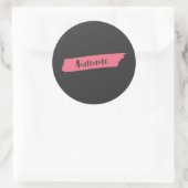 Sticker Rond Austenite de pinceau rose (Sac)