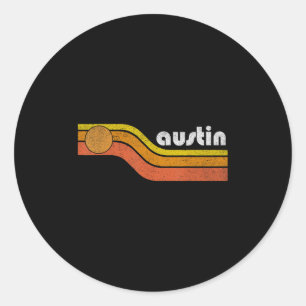 Sticker Rond Austin - Hommes Vintages Femmes les années 70 80s 