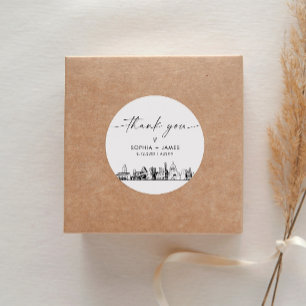 Sticker Rond Austin Merci Favor 3" (feuille de 6)