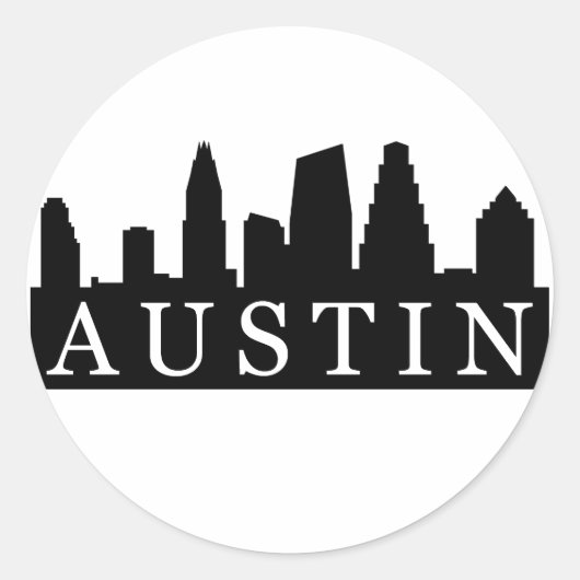Sticker Rond Austin Skyline (Devant)