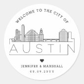 Sticker Rond Austin Skyline | Accueil Mariage (Devant)
