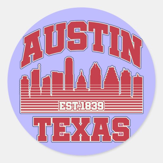 Sticker Rond Austin, Texas (Devant)