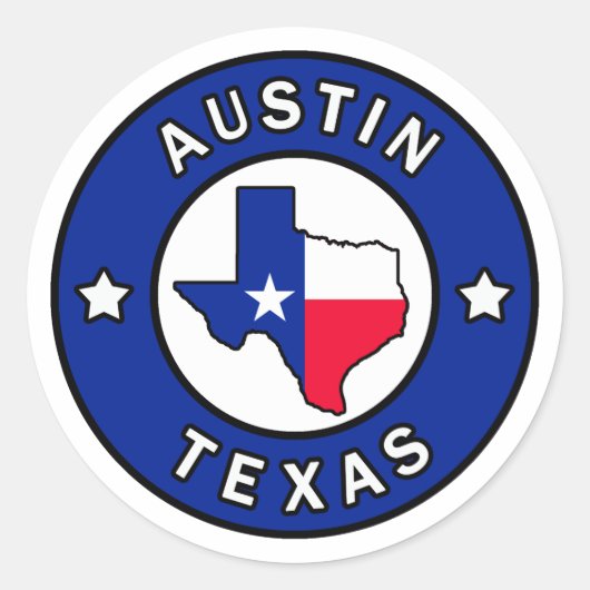 Sticker Rond Austin Texas (Devant)