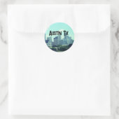 Sticker Rond Austin Texas backround (Sac)