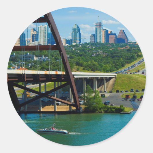 Sticker Rond Austin, Texas de 360 Bridge (Devant)