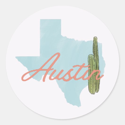 Sticker Rond austin texas mariage (Devant)