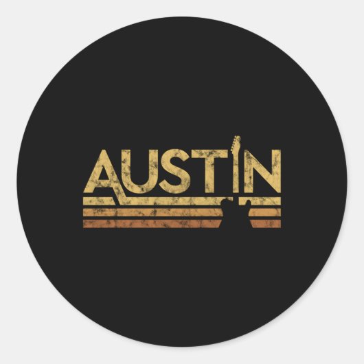 Sticker Rond Austin Texas Music (Devant)